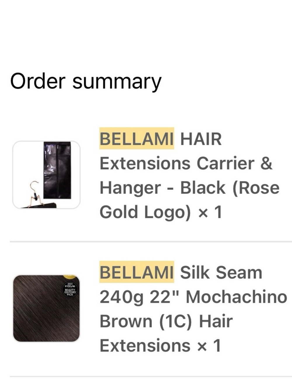 Bellami Silk Seam Clip In extensions 22in - Picture 4 of 6